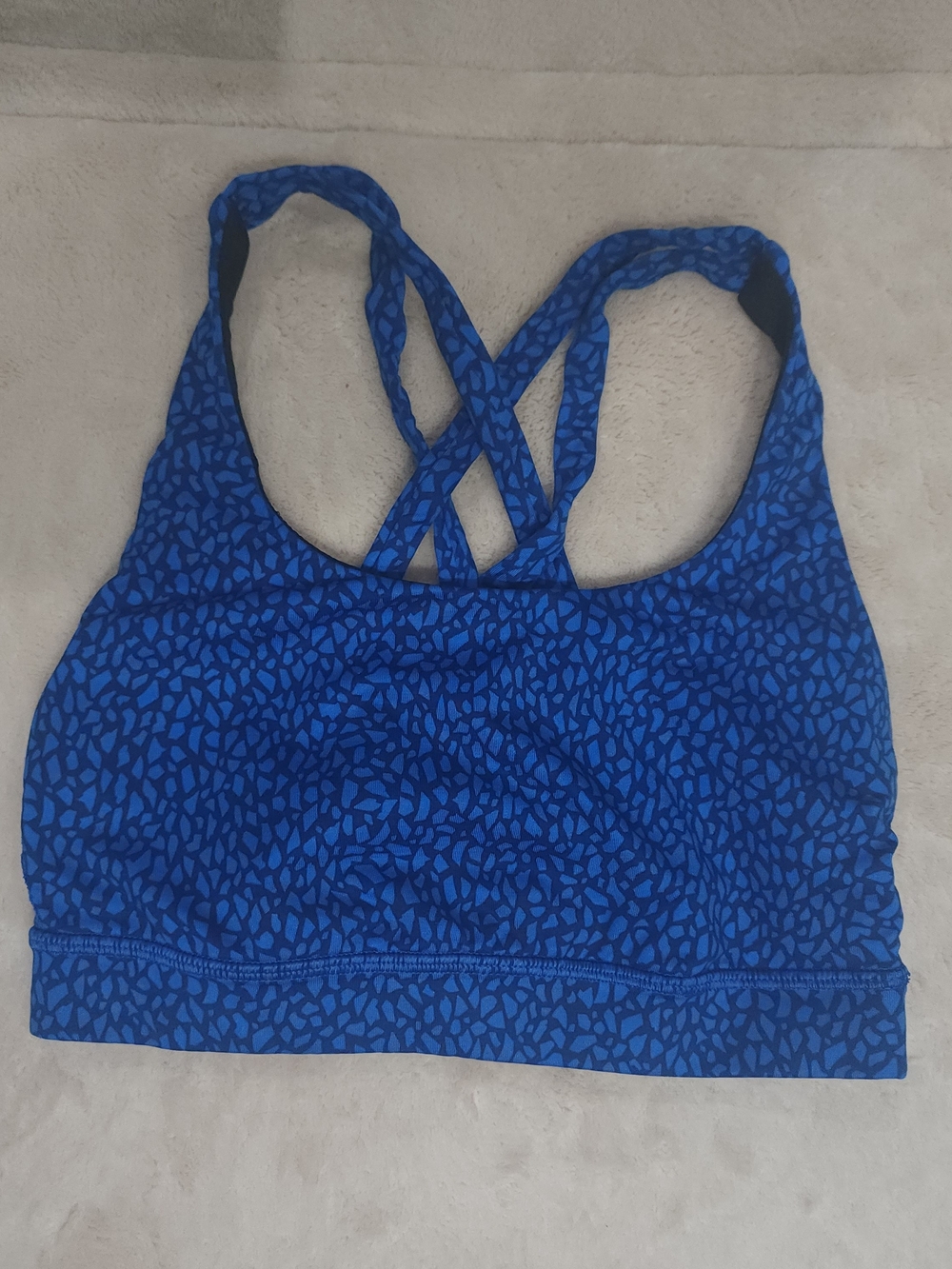 lululemon athletica Blue Patterned Crisscross Sports Bra
